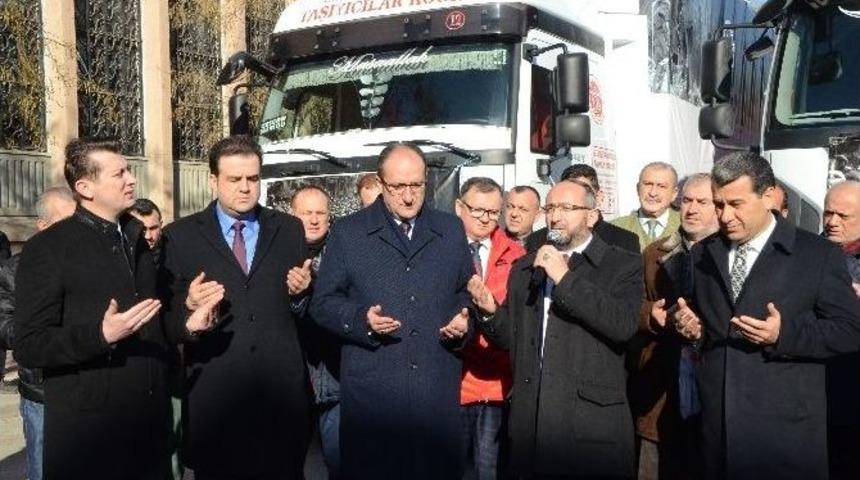 Halep İ&ccedil;in Eskişehir&rsquo;den 3 Tır Un Yola &Ccedil;ıktı