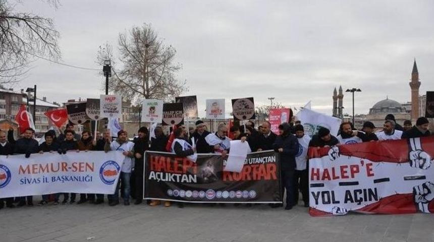 Sivas&rsquo;tan Halep&rsquo;teki Saldırılara Tepki