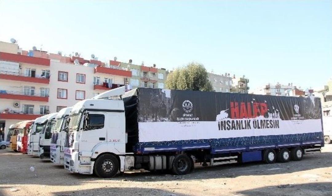 Mersin&rsquo;den Halep&rsquo;e 12 Tır Yardım