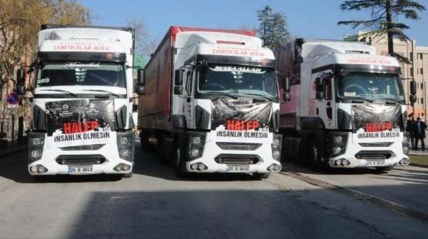Eskişehir'den Suriye'ye 3 Tır Un G&ouml;nderildi
