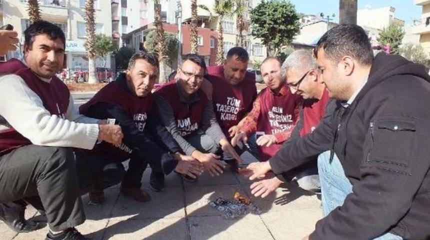 Mersin'de Taşeron Iş&ccedil;iler 'dolar' Yaktı
