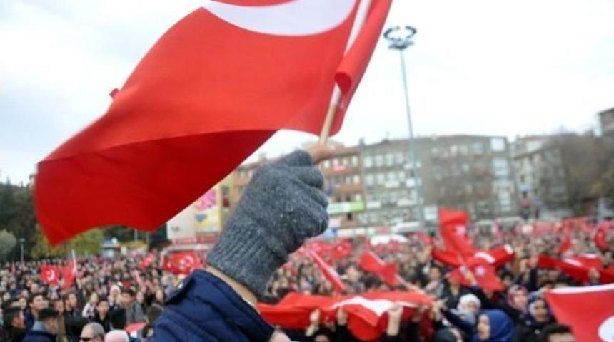 Kırıkkale'de Ter&ouml;re Lanet, Polise Destek