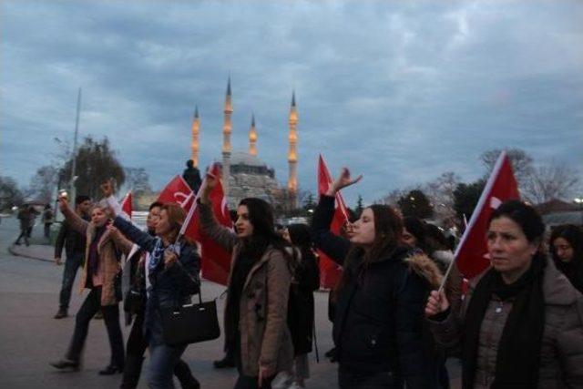 Edirne'de Ülkücüler 'şehitler' Için Yürüdü