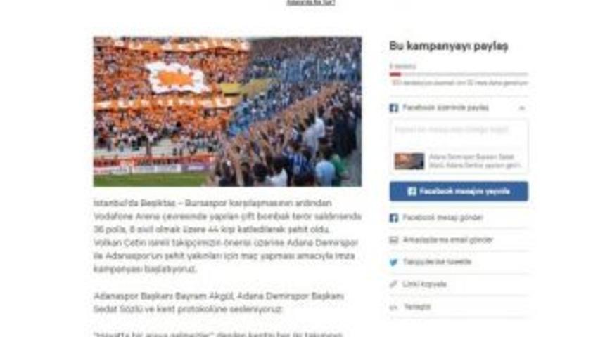 Şehit Yakınları İ&ccedil;in Adana Derbisi Yapılsın Kampanyası