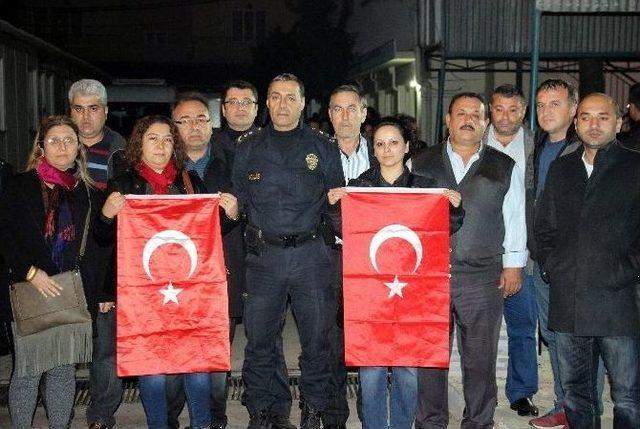 Aydın Sağlık-sen Omuz Omuza Mücadele Ettikleri Polisin Acını Paylaştı