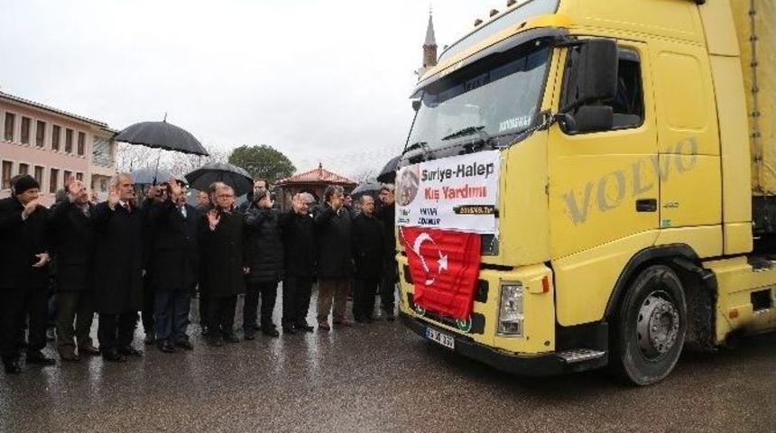 Bursa&rsquo;dan Halep&rsquo;e 11 Tır Yardım Malzemesi G&ouml;nderildi