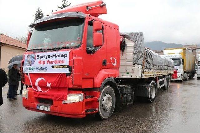 Bursa’dan Halep’e 11 Tır Yardım Malzemesi Gönderildi