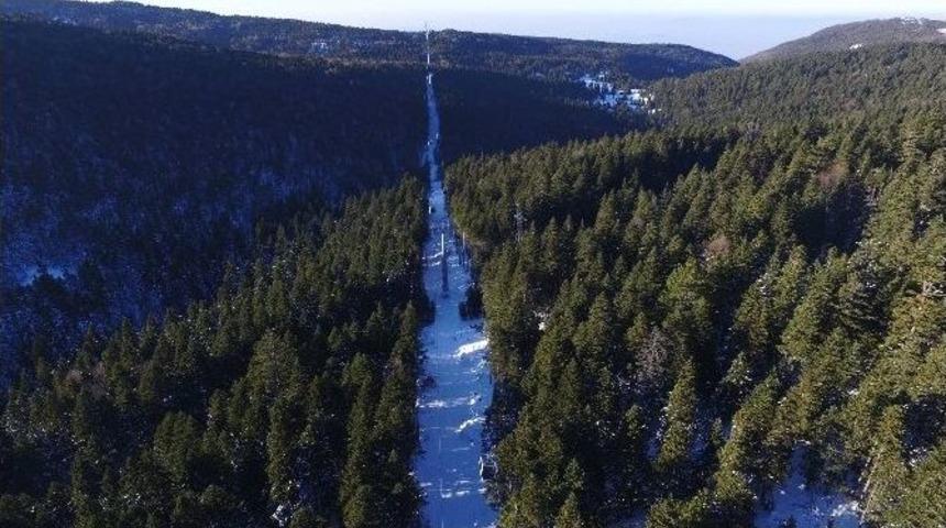 Uludağ&rsquo;ın Beyaz Gelinliği Havadan G&ouml;r&uuml;nt&uuml;lendi...(&ouml;zel Haber)