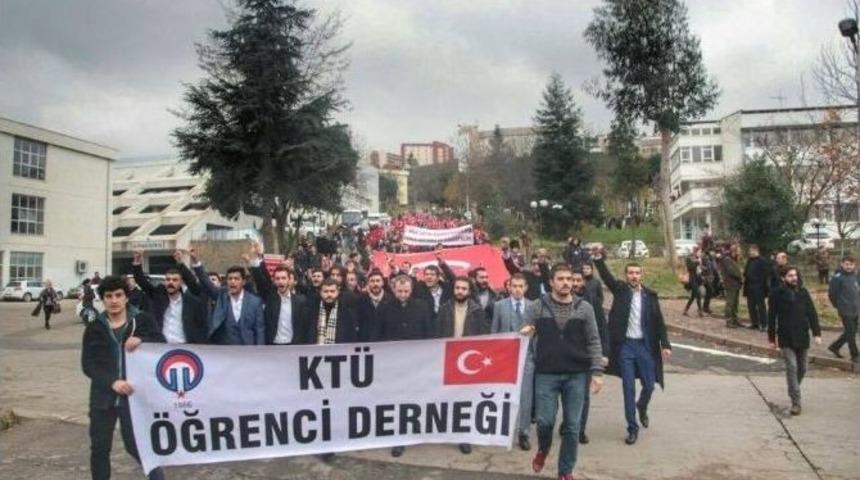 Ktü Öğrenci Derneği’nden Teröre Lanet Yürüyüşü