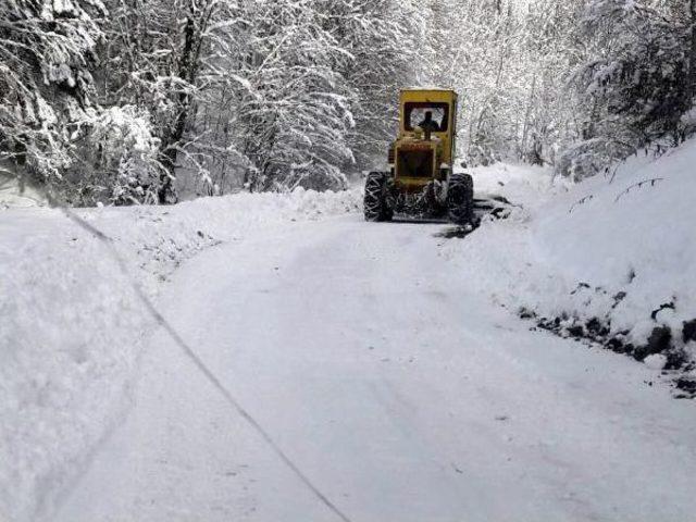 Bartın'da Kar 41 Köy Yolunu Ulaşıma Kapattı