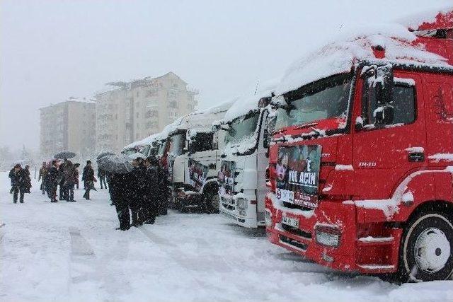 Halep İçin 10 Tır Un Yardımı Yola Çıktı