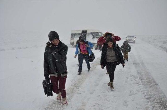 Siverek'te Taşımalı Okullarda Kar Tatili