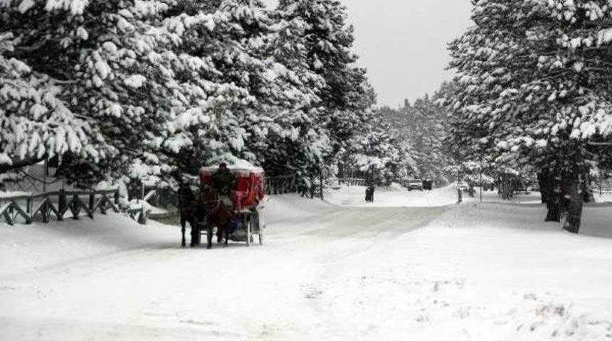 Karla Kaplı Abant'a Yoğun Ilgi