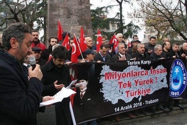 İstanbul’daki Terör Saldırısı Trabzon’da Protesto Edildi