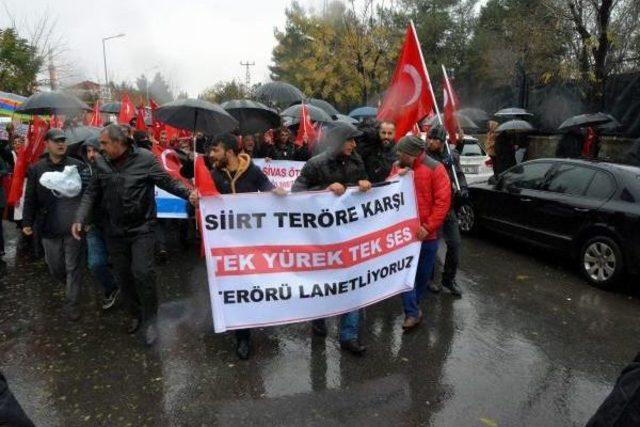 Siirt, Mardin Ve Elazığ'da Terör Saldırısı Protesto Edildi