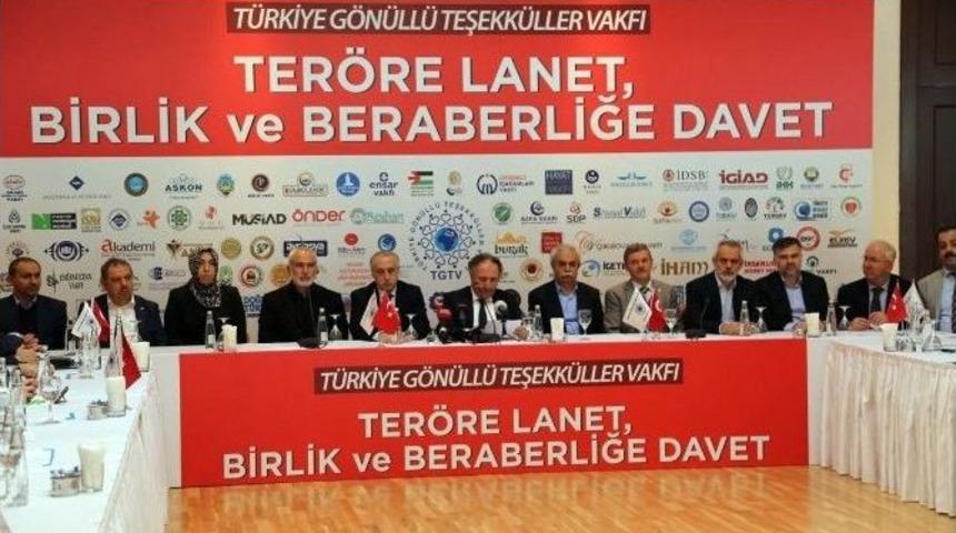 T&uuml;rkiye G&ouml;n&uuml;ll&uuml; Teşekk&uuml;ller Vakfı "ter&ouml;re Lanet, Birlik Ve Beraberliğe Davet"