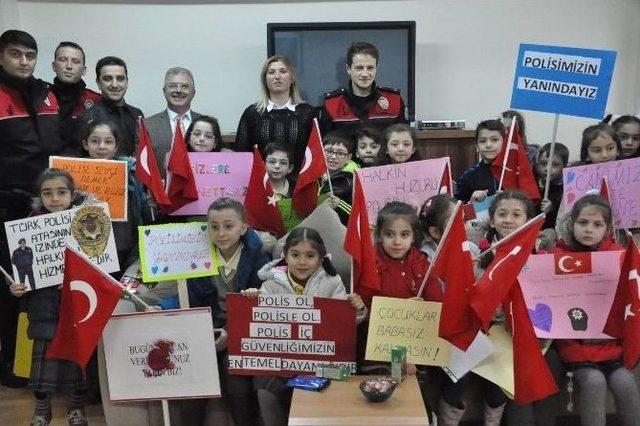 Minik Öğrenciler, Gebze İlçe Emniyet Müdürlüğüne Baş Sağlığı Ziyaretinde Bulundu