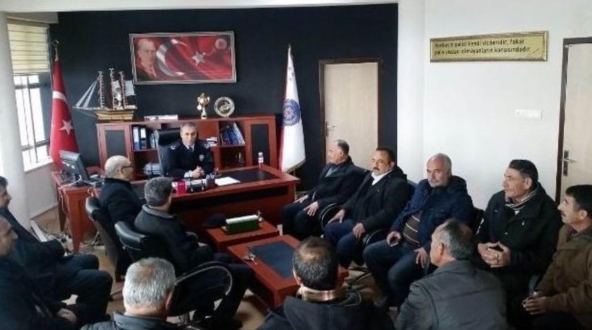 Kulu&rsquo;da Muhtarlardan İl&ccedil;e Emniyet M&uuml;d&uuml;rl&uuml;ğ&uuml;ne Taziye Ziyareti