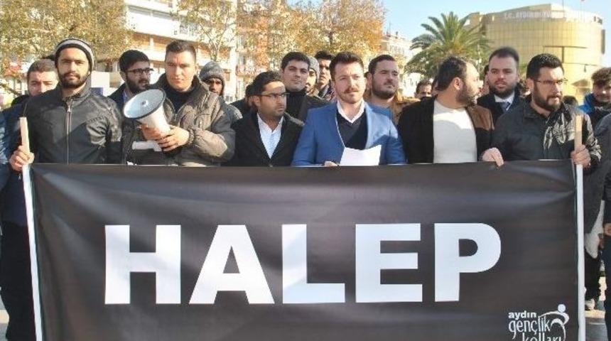 Ak Parti Aydın Gen&ccedil;lik Kolları Halep İ&ccedil;in Meydanlarda