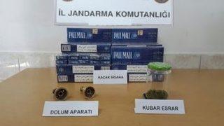 Akaryakıt İstasyonunda Esrar Ve Kaçak Sigara Operasyonu