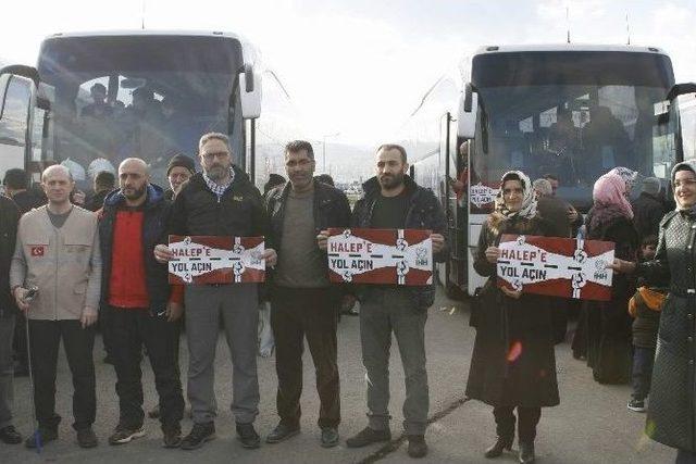 “halep’e Yol Açın” Konvoyu Trabzon’dan Dualarla Yola Çıktı