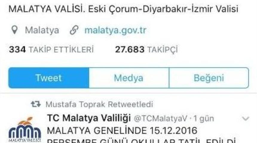 Vali Adına "okullar Tatil" Tweeti Atıldı