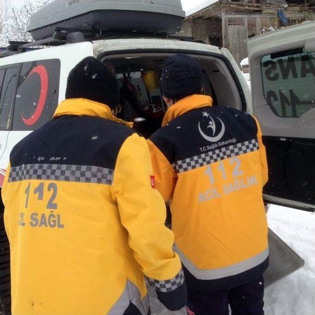 Hamile Kadın Paletli Ambulansla Hastaneye Ulaştırıldı