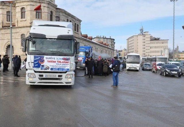 Sivas’tan Halep’e 9 Tır Yardım Gönderildi