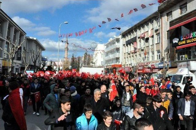 Uşak’ta Terör Olayları Protesto Edildi