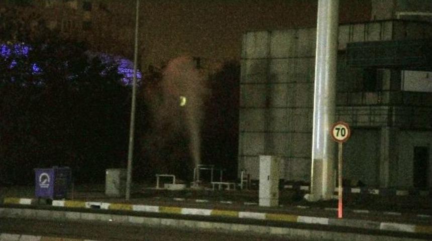 Hırsızların Zarar Verdiği Lpg Tankından &Ccedil;ıkan Gaz Paniğe Yol A&ccedil;tı