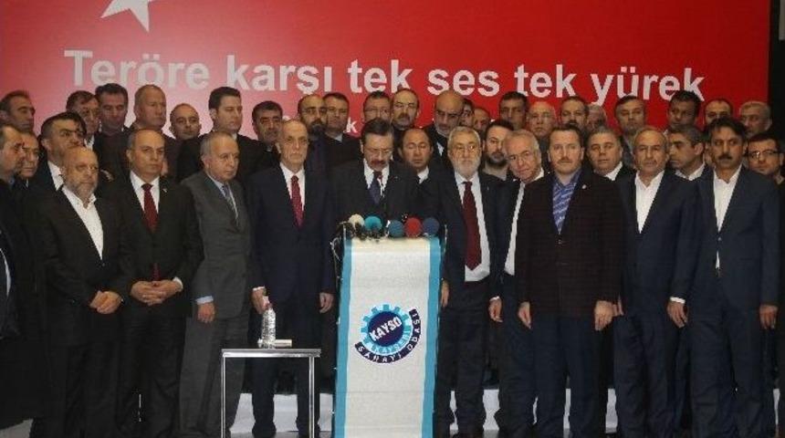 Tobb Ve Sendikalardan Ter&ouml;re Ortak Tepki