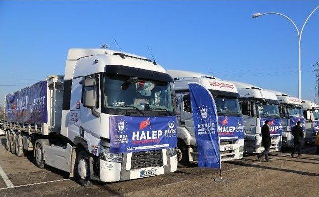 Bursa’dan Halep’e 20 Tır Daha Yardım Gönderildi 1