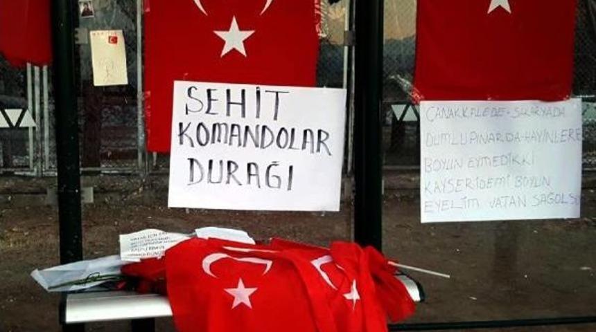 Kayseri'de Bombalı Saldırının Ardından Durağa 'şehit Komandolar' Yazısı