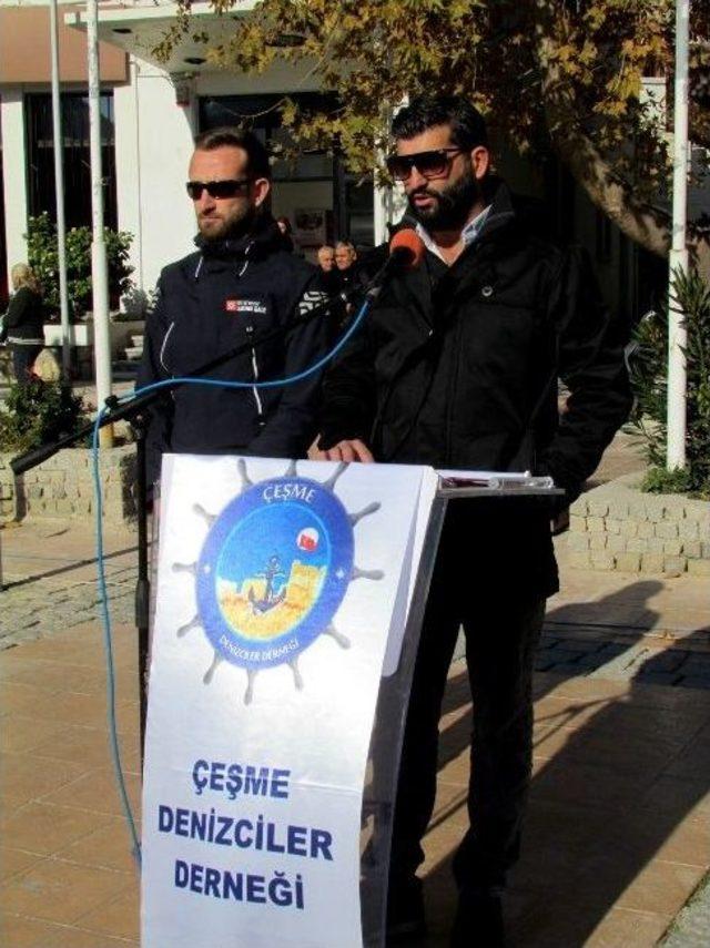 &Ccedil;eşmeli Denizci Ve Balık&ccedil;ılar Deniz Patlıcanının Avlanmasına Karşı 1