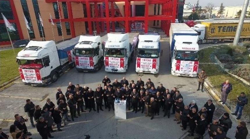Bursa İş D&uuml;nyasından Halep&rsquo;e 37 Tır Yardım