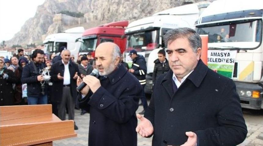 Amasya&rsquo;dan Halep&rsquo;e 10 Tır Dolusu Yardım