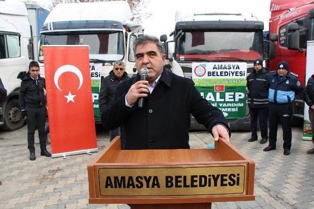 Amasya’dan Halep’e 10 Tır Dolusu Yardım