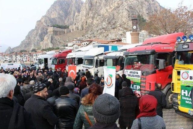 Amasya’dan Halep’e 10 Tır Dolusu Yardım