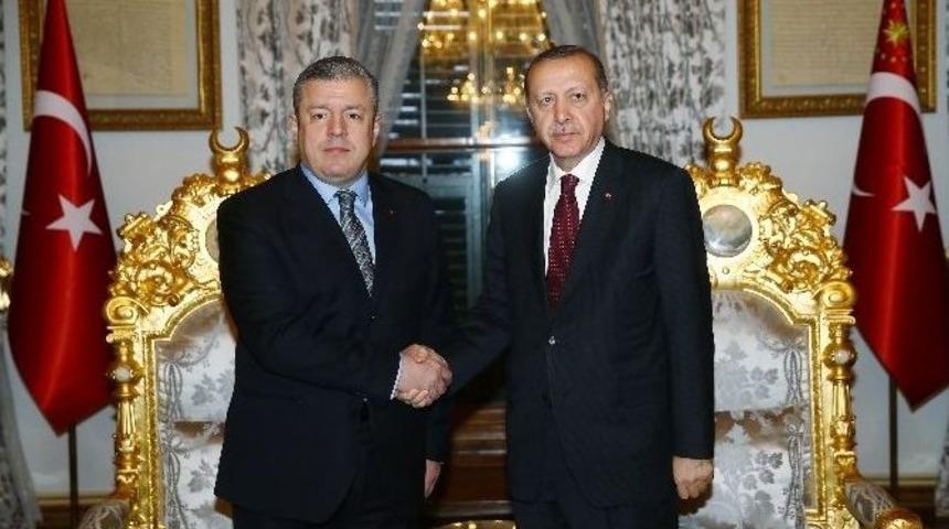 Cumhurbaşkanı Erdoğan G&uuml;rcistan Başbakanı Kvirikashvili İle G&ouml;r&uuml;şt&uuml;