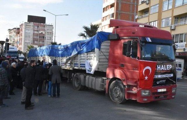 Nazilli’den 5 Tır Halep’e Doğru Yola Çıktı