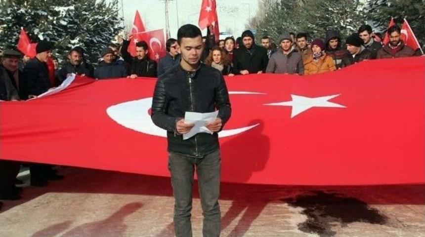 Çıldır Myo’dan Şehitlere Saygı Ve Güvenlik Güçlerine Destek Yürüyüşü