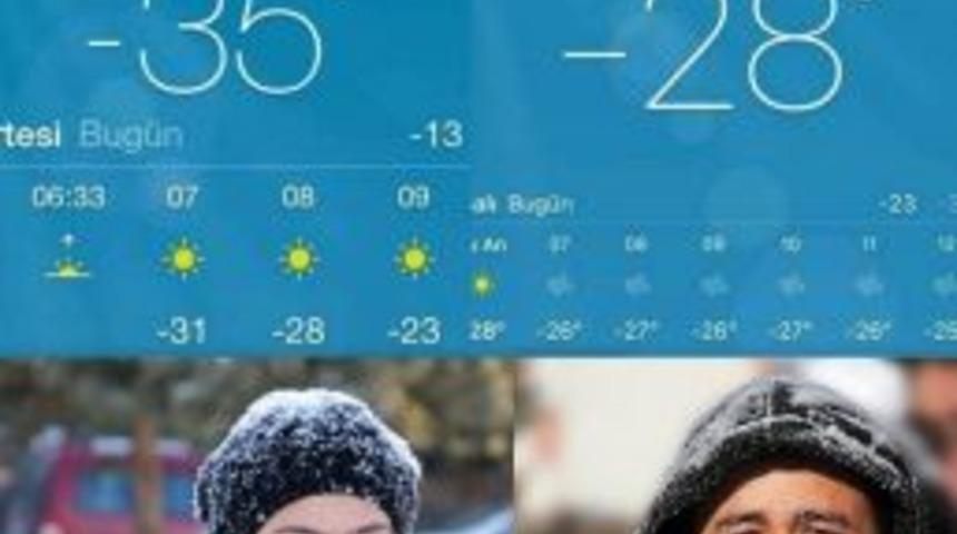 Erzurum&rsquo;un Soğuk Havası Kutuplardaki Antarktika&rsquo;yı Ge&ccedil;ti