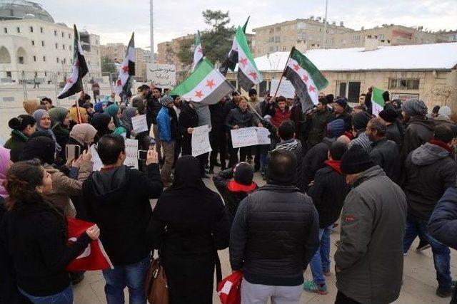 Mardin’deki Suriyeliler Halep İçin Toplandı