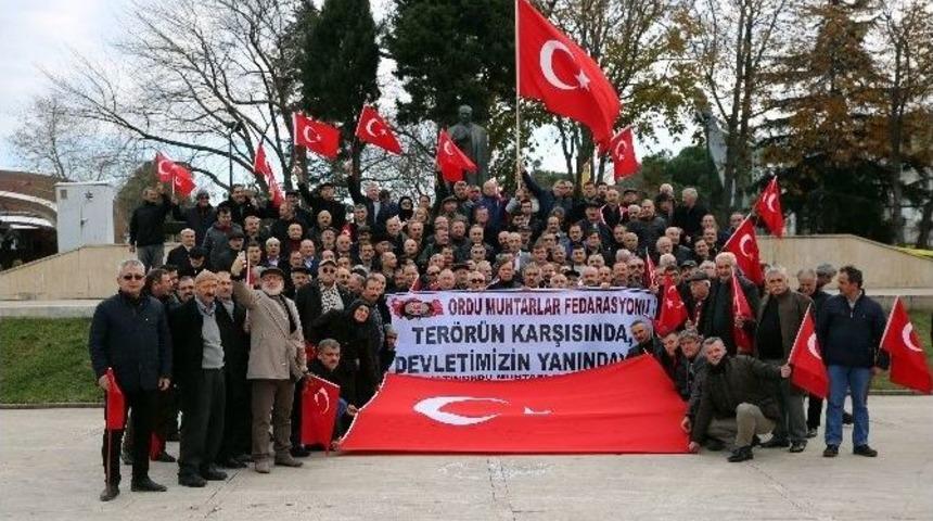 Ordulu Muhtarlardan Ter&ouml;re Tepki Y&uuml;r&uuml;y&uuml;ş&uuml;