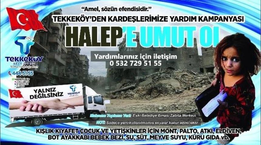 Tekkek&ouml;y Belediyesi&rsquo;nden Halep&rsquo;e Yardım Kampanyası