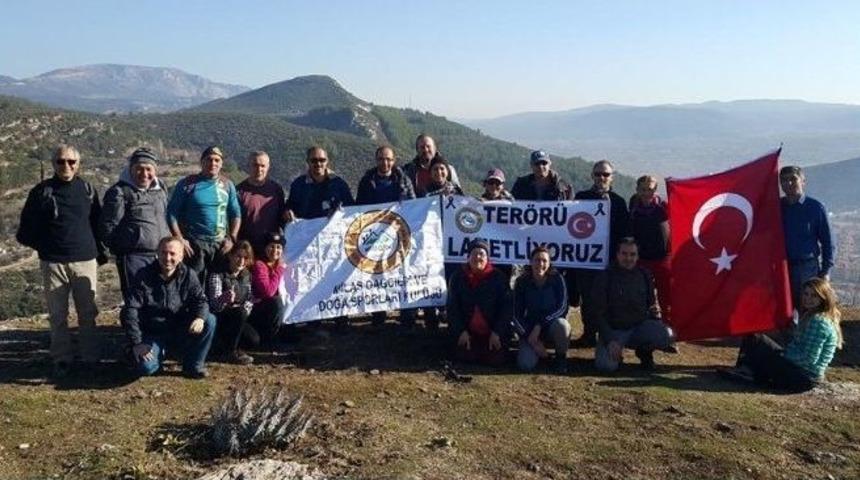 Milas&rsquo;ta Dağcılar Ter&ouml;re Zirvede Tepki G&ouml;terdi