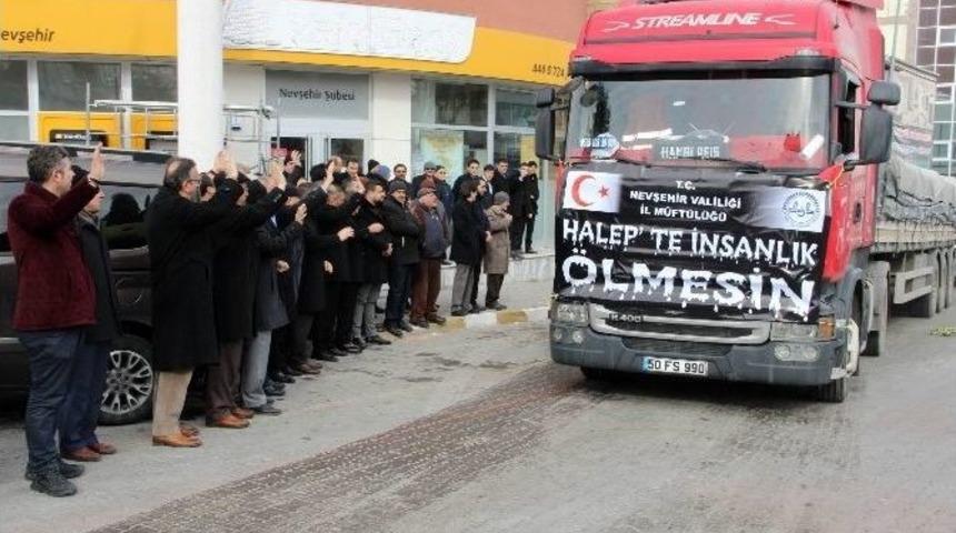 Nevşehir&rsquo;den Halep&rsquo;e 11 Tır Gıda Yardımı G&ouml;nderildi