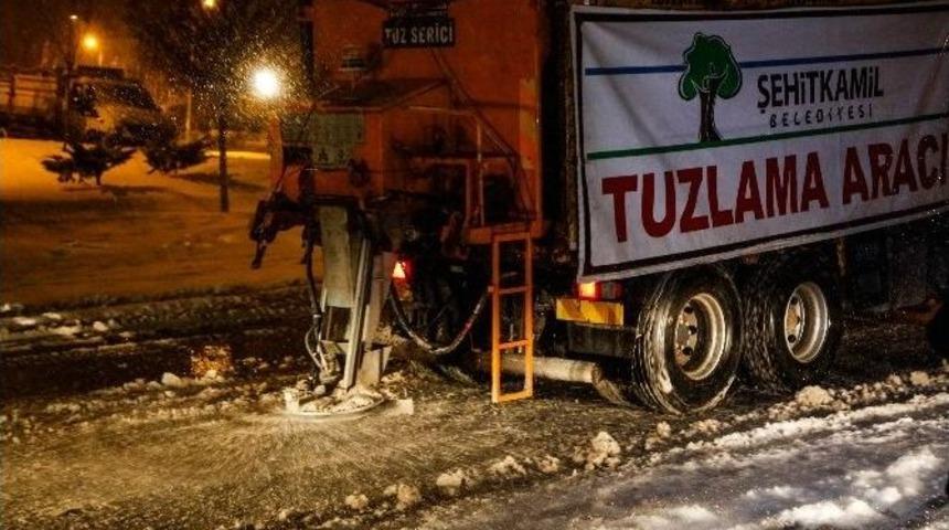 Şehitkamil&rsquo;de Kar Mesaisi