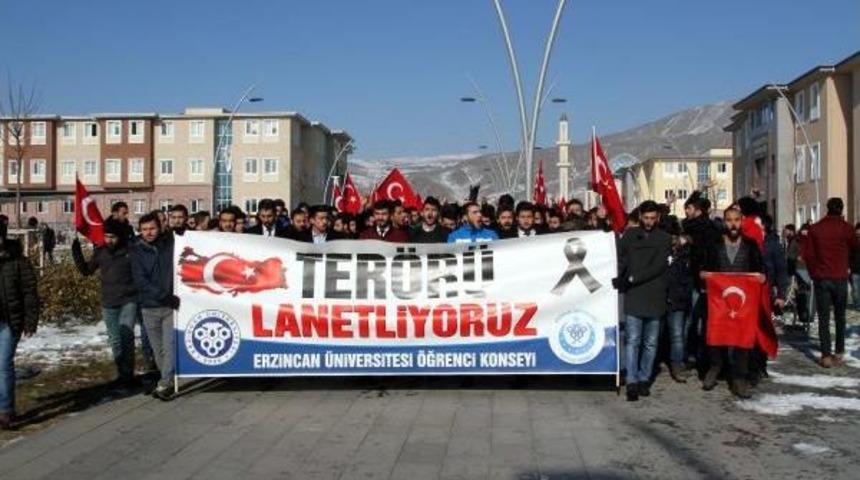 Erzincan &Uuml;niversitesi &Ouml;ğrencileri Ter&ouml;r&uuml; Lanetledi