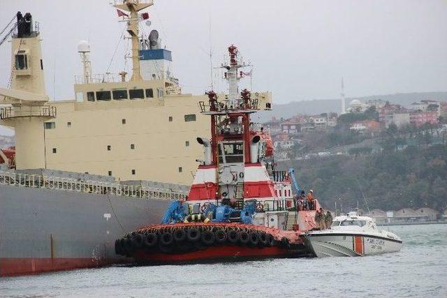 Karaya Oturan Gemiyi Kurtarma Çalışmaları Durduruldu